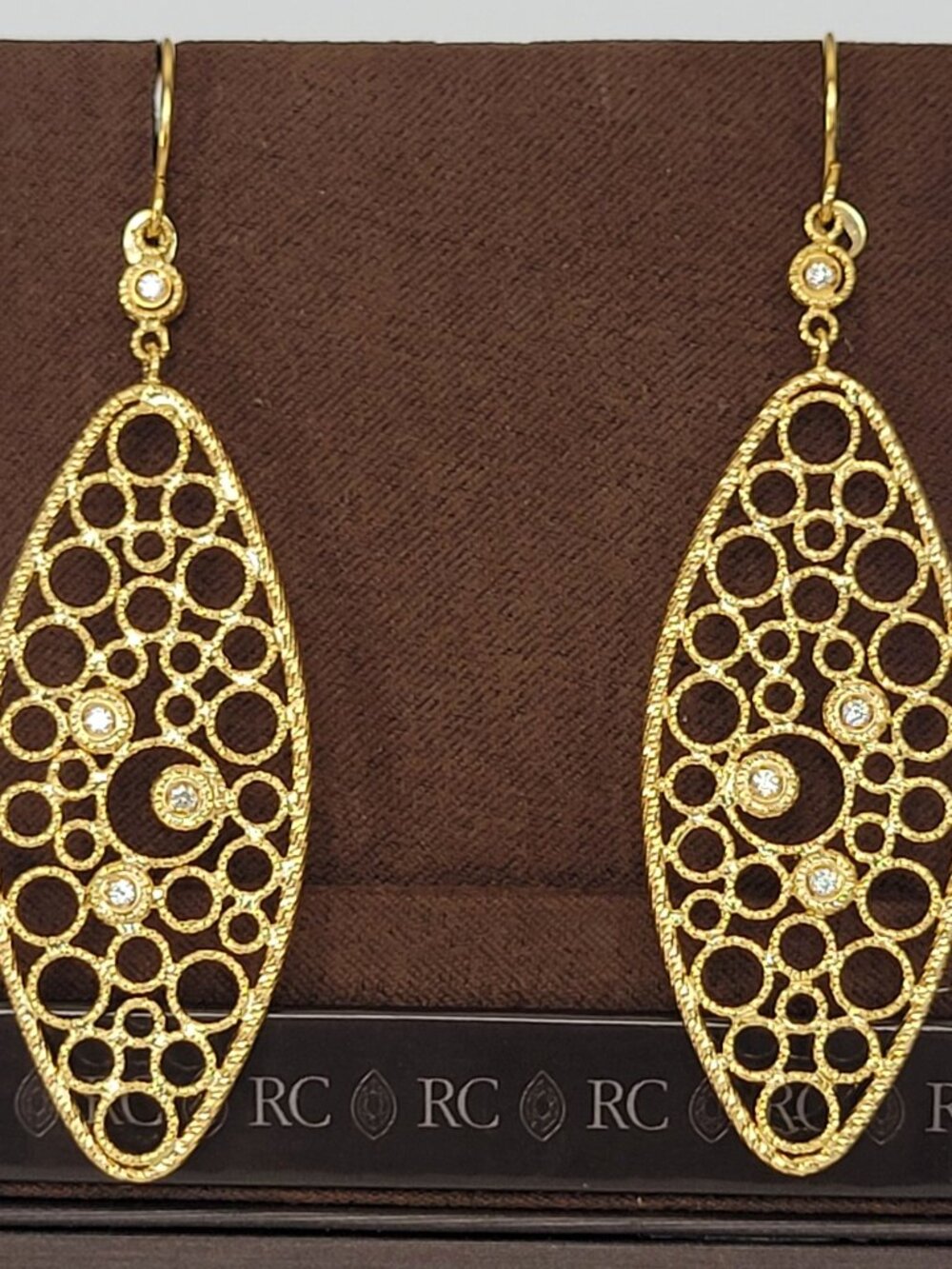 Roberto Coin 18K Yellow Gold Diamond Large 3" Bollicine Oval Drop Earrings